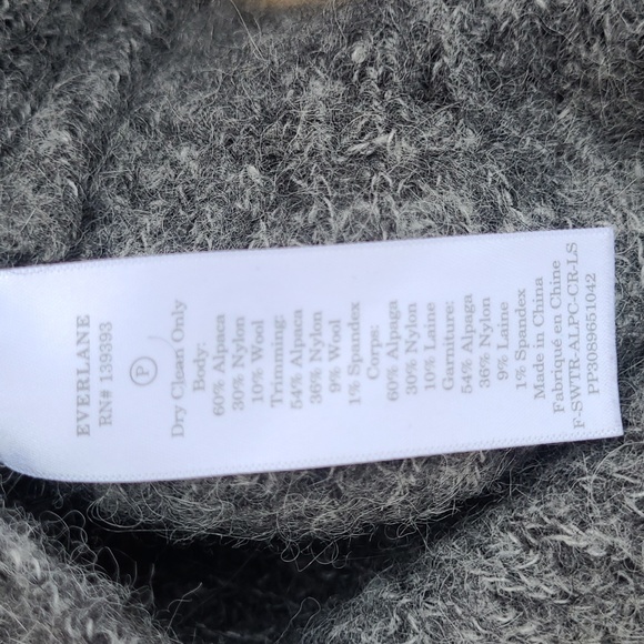 Everlane Soft Alpaca Merino Wool Blend Crew Neck Cropped Sweater - Picture 5 of 6